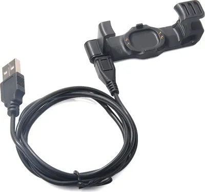 Produktbild von vhbw USB Ladekabel kompatibel mit Garmin Forerunner 225 Smartwatch Fitnesstracker - Dockingstation Schwarz, 94 cm