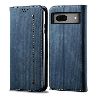 Obrázek produktu pro Pouzdro pro Google Pixel 8A, Kožené Peněženkové Pouzdro s Magnetickým Uzavíráním a Stojánkem modré