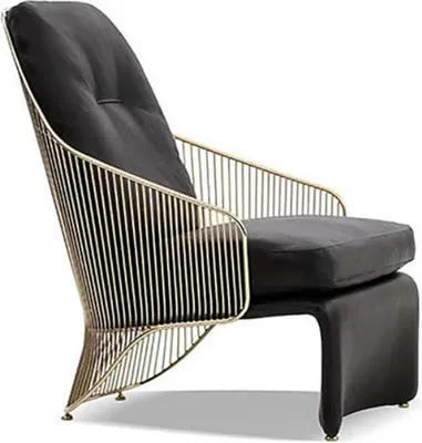 Produktbild von Designer Wohnzimmer Sessel Schwarzer Einsitzer Lounge Polster Möbel