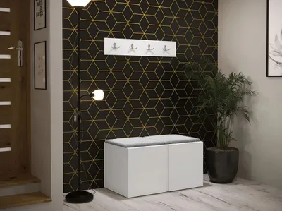 Obrázek produktu pro Nábytek do chodby s čalouněnými panely 42x42 SELAND 7 - bílý / šedý