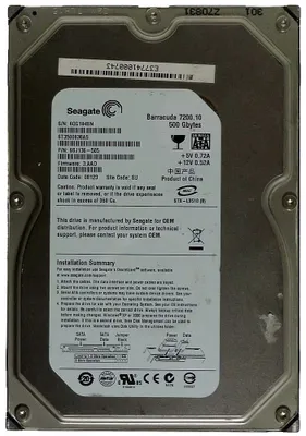 A top-down view of a Seagate Barracuda hard drive with its label clearly visible.
