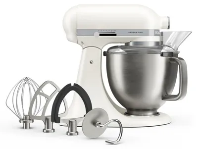 Produktbild von KitchenAid 5KSM50PKVEPL, Standmixer, Weiß, Schlagen, Mixen, Whisking, 4,7 l, Leiter, Metall