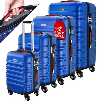 Productafbeelding van Reiskoffers, 4-delig, blauw, ABS-kunststof