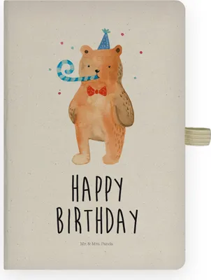 Produktbild von Mr. & Mrs. Panda Journal Bär Geburtstag - Transparent - Geschenk, Adressbuch, Alles Gute, Tagebuch, Teddy, Happy Birthday, Glückwunsch, Kladde, notizbuch, a4