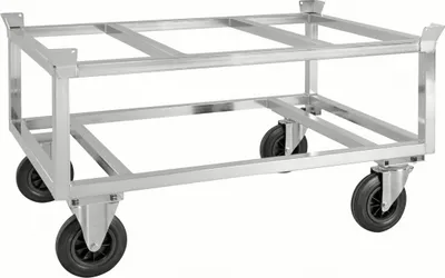 Produktbild von Kongamek Palettenwagen verzinkt und verschweißt 700mm hoch mit Bremse für Paletten 1200x800mm