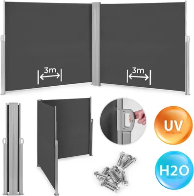 Produktbild von Doppelseitenmarkise 300x300x180 cm Sonnenschutz Sichtschutz Anthrazit MultiGarden