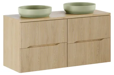 Immagine prodotto di Kit bagno da 120 cm con piano e 2 lavabi da appoggio