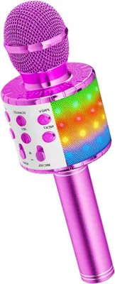 Immagine prodotto di Microfono per karaoke con Bluetooth e altoparlante - Rosa