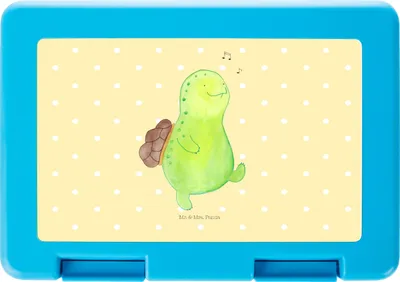 Produktbild von Mr. & Mrs. Panda Lunchbox Schildkröte Pfeifen - Gelb Pastell - Geschenk, Schildkröten, Depression, Bento Box, Trennung, Snackbox, Frischhaltedose, Bentobox, Vorratsdose