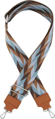 Produktbild von axy Taschen Schulterriemen 5cm Breiter Verstellbarer Taschengurt für Wechsel Schultergurt Azteken Muster Trageriemen, Farbe:Braun-Beige-Hellblau