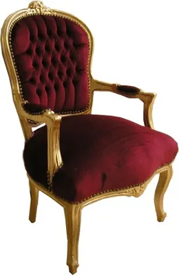 Produktbild von Casa Padrino Barock Salon Stuhl Bordeaux / Gold - Möbel