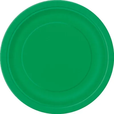Produktbild von 8 dunkelgrüne, runde Pappteller, ca. 22,8 cm Durchmesser
