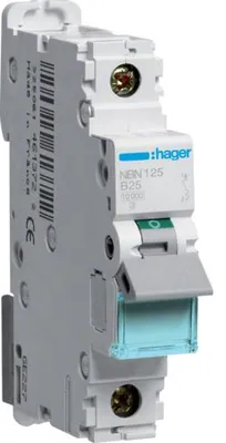 Produktbild von Hager Leitungsschutzschalter NBN125 1polig 10kA/15kA B-25A 1M