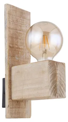 Produktbild von Wandleuchte, Holz natur, schwarz, H 30 cm