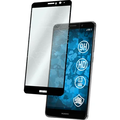 Produktbild von 1er-Pack PhoneNatic Glas-Folie klar full-screen schwarz kompatibel mit Huawei Mate 9 - Panzerglas für Mate 9
