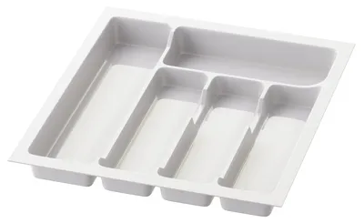 Produktbild von Sossai Besteckeinsatz Divio für Schubladen 45cm | 38 x 43 cm | Weiß Besteckkasten Schubladeneinsatz