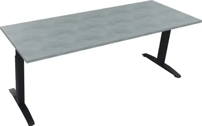 Produktbild von Schreibtisch Kufe Einzels. Quadrat B2000xT700xH650-850 an/Beton hell