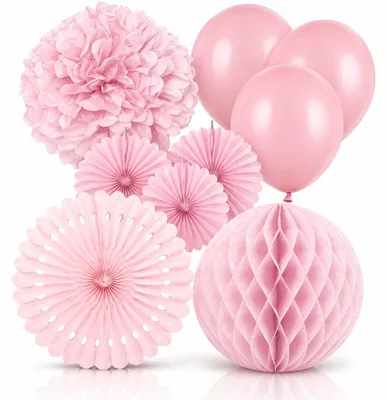 Produktbild von Partydeko rosa Partyset Geburtstagsdeko Feier Partyartikel Geburtstag Hochzeit