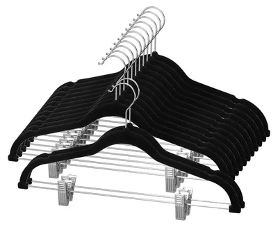 Produktbild von Platzsparende Hosenbügel mit Clips - 5 Stück