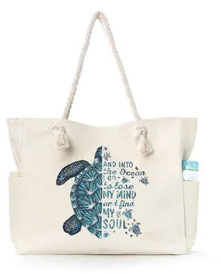 Produktbild von CCAIPU Große Strandtasche Damen Shopper Tasche, Canvas Umhängetasche Faltbar Ein