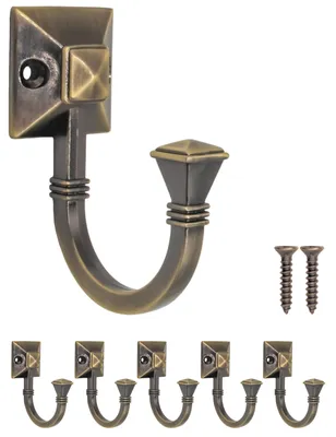 Wandhaken-Set 5er-Pack massiv Eisen Bronze 65 mm