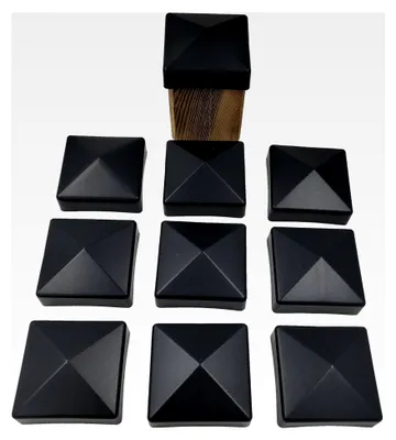 Produktbild von 10 Stück Zaunpfostenkappen 90 mm Pyramide Abdeckkappen anthrazit für Pfosten 9 x 9 cm