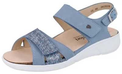 Produktbild von FINN COMFORT Nadi Damen Sandale hellblau jeans Nubuk- und Glattleder - Größe: 40