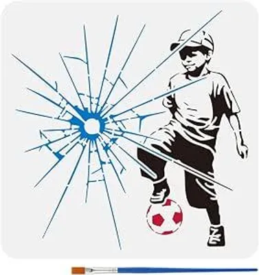 Produktbild von Jungenschablonen Set Wiederverwendbar - Zeichenschablonen Kinder - Stencils für kreative Projekte, Basteln & DIY