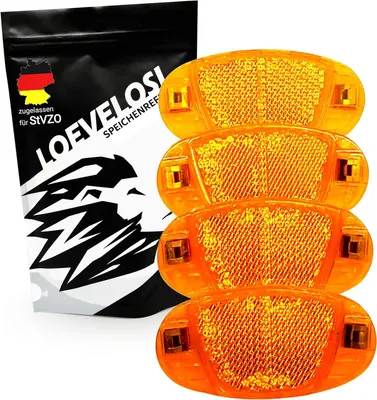 Produktbild von Reflektoren für Fahrradspeichen - 4 Stück - Stahlclips - Orange