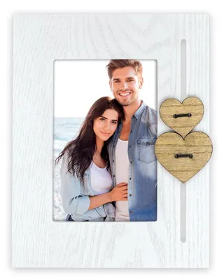 Immagine prodotto di Cornice per matrimonio in legno rettangolare bianca e marrone per 10x15 cm