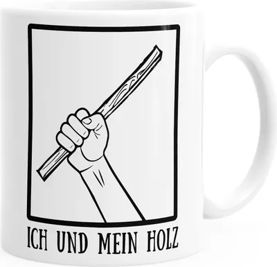 Produktbild von Kaffee-Tasse Ich und mein Holz glänzend MoonWorks® weiß unisize