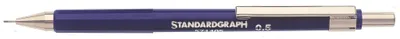 Produktbild von Standardgraph Feinminenstift blau 0,5 mm, Metallclip + Radiergrummi