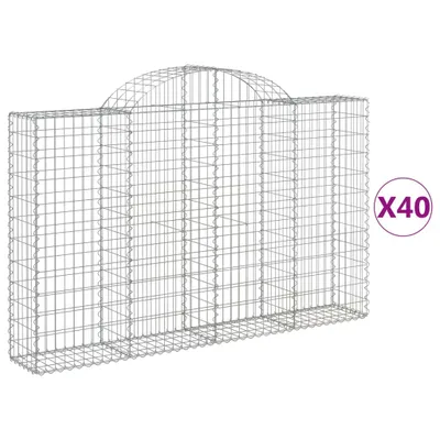 Produktbild von Gabionen mit Hochbogen 40Stk. 200x30x120/140cm Verzinktes Eisen