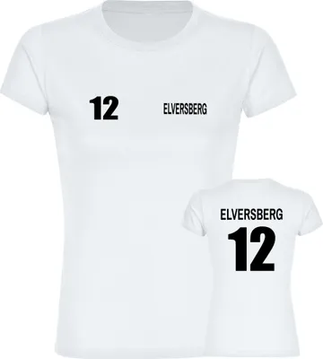 Produktbild von multifanshop Damen T-Shirt - Elversberg - Trikot Nummer 12, weiß, Größe 3XL