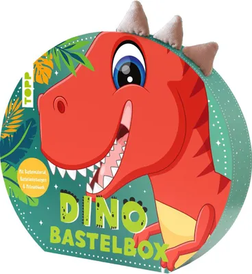 Produktbild von Dino-Bastelbox. Mit Anleitungen, Bastelmaterial und Mitmachbuch