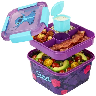 Bento Lunchbox Stitch 1,8 l, 3 Fächer, BPA-frei, auslaufsicher