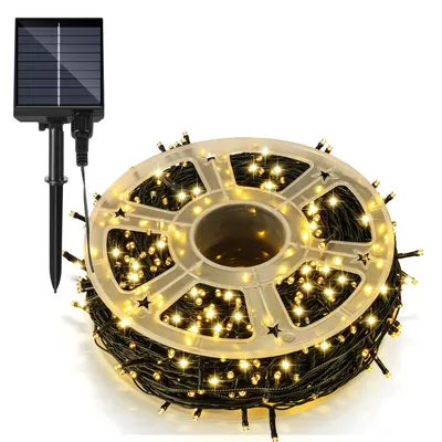 Obrázok produktu pre Jayseuw LED solárne rozprávkové svetlá 100M 1000LEDs vodotesné a s 8 režimami pre vonkajšie vnútorné záhradné párty a vianočné dekorácie vonkajšie osvetlenie dekorácie, teplá biela