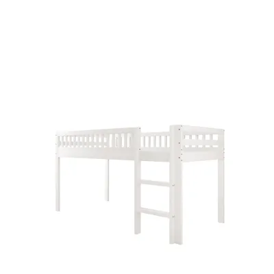 Produktbild von Kinderbett,Hochbett(weiß)Massivholzbett mit Lattenrost, mit Sicherheitsleiter