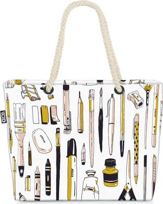 Produktbild von VOID Zeichenwerkzeug Schreibsachen Strandtasche Shopper 58x38x16cm 23L XXL Einkaufstasche Tasche Reisetasche Beach Bag