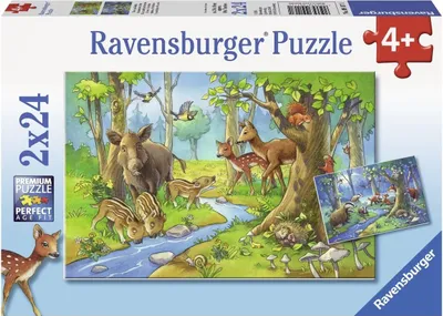 Image de 2 x 24 pièces Ravensburger Kinder Puzzle Animaux de la forêt 09117