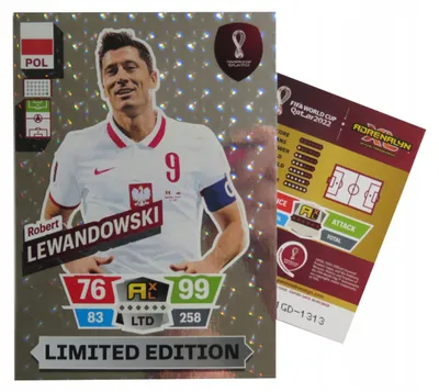 Obrázok produktu pre Panini World Cup Qatar 2022 Large Limited Xxl Football Card – Lewandowski