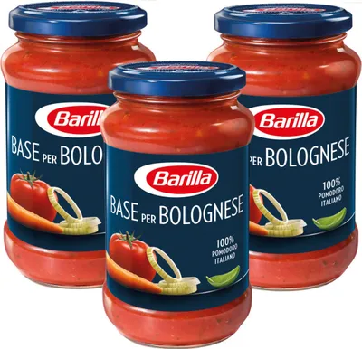 Verpackungsbild Mehrfach Produktbild Barilla Base Bolognese delikate Basis für Bolognesesauce 400g 3er Pack