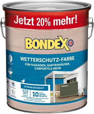 Produktbild von Bondex Wetterschutz-Farbe 3 L grün-grau