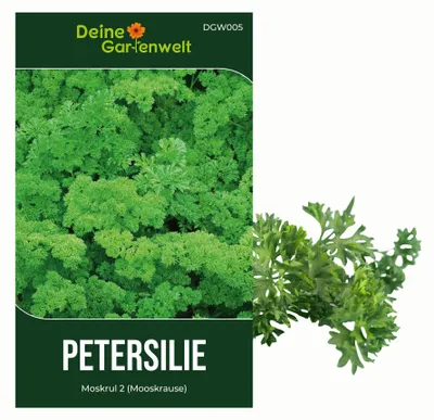 Produktbild von Petersilie Moskrul 2 (Mooskrause) Samen - Petroselinum crispum - Petersiliesamen - Kräutersamen - Saatgut für 600 Pflanzen