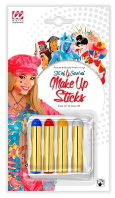 Immagine prodotto di Pastelli per il trucco del viso e del corpo, 4 colori - Widmann