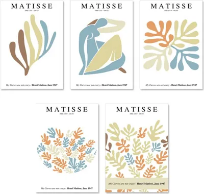 Produktbild von TPFLiving Kunstdruck LW-1211 (OHNE RAHMEN) Poster - Leinwand - Wandbild - Hochauflösender Giclée-Druck, langlebig und hochwertig - Henri Matisse - Abstrakte Blätter und Frauenmotive -  - Größe: 21x30cm