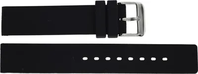 Produktbild von JuwelmaLux Silikon Uhrenband schwarz, glatt mit Edelstahl Schließe JL28-10-1072 18 mm