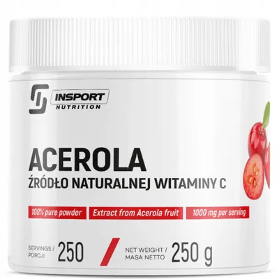 Produktbild von Acerola-Pulver 1000 mg – 250 g – Natürliche Vitamin C-Quelle – Insport Nutrition