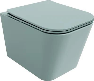 Produktbild von Mexen Teo WC-Schüssel Randlos mit slim Sitz und Absenk-Automatik, duroplast, Helles mattes Grün - 30854048