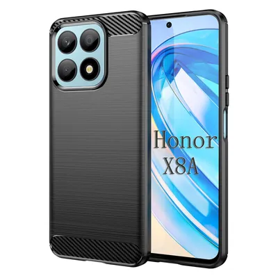 Produktbild von Carbon Hülle für Honor X8A Handyhülle Back Cover Handy Tasche Bumper in Schwarz